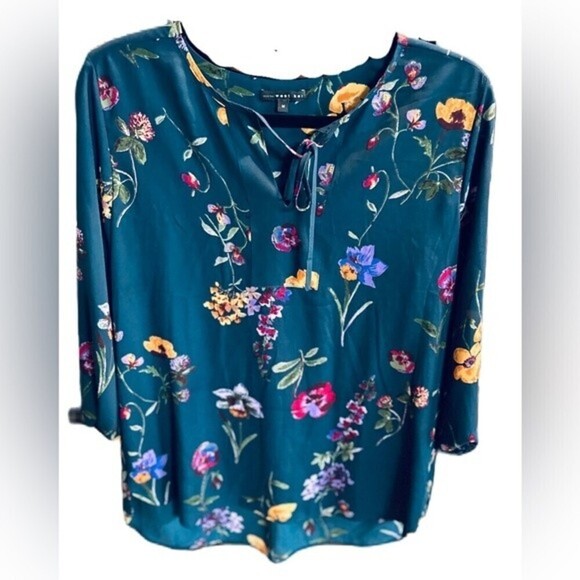 West‎ K (Kei) Floral Print Top 3/4 Sleeve Size M - Picture 5 of 10